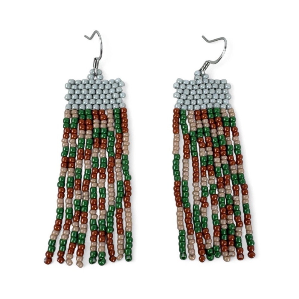 Cloudy With A Chance Of Camo Dangle Earrings Stainless Steel Hook